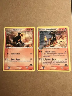 Pokemon TCG Team Magma's Houndour and Houndoom 34 & 62/95 Near Mint Condition - Image 1