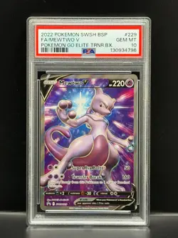 Mewtwo V Full Art Pokemon Go Elite Trainer Box Black Star Promo PSA 10 Gem Mint - Image 1