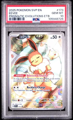 2025 POKEMON SVP EN-SV BLACK STAR PROMO #173 EEVEE PSA 10 - Image 1