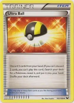 1x Ultra Ball - 102/108 - Uncommon Damaged Pokemon BW - Dark Explorers - Image 1