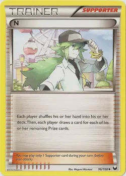 1x N - 96/108 - Uncommon Lightly Played Pokemon BW - Dark Explorers - Image 1