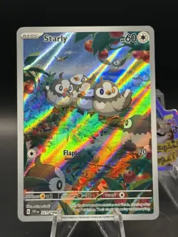 Starly 221/198 IR Scarlet & Violet Illustration Rare NM 2023 Pokemon TCG - Image 1