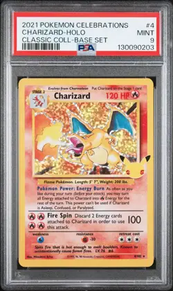 PSA 9 CHARIZARD 4/102 HOLO CELEBRATIONS CLASSIC COLLECTION POKEMON 🔥 - Image 1