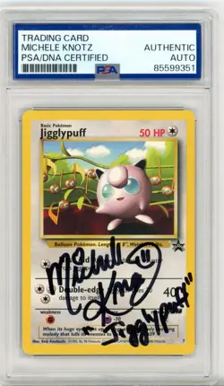 PSA Signed Michele Knotz Pokemon TCG Jigglypuff 07 Wotc Black Star Promo Regular - Image 1