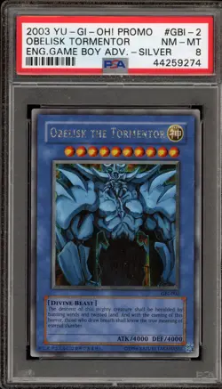 Yu-Gi-Oh! Obelisk The Tormentor Game Boy Advance Secret Rare Promo GBI-002 PSA 8 - Image 1