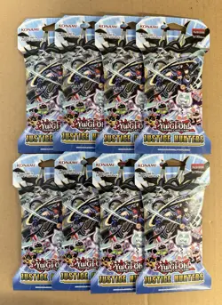Lot of (8) Yu-Gi-Oh Justice Hunters Sleeved Booster Pack English 1st Edition NEW - Image 1
