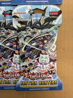 Lot of (8) Yu-Gi-Oh Justice Hunters Sleeved Booster Pack English 1st Edition NEW - Image 2
