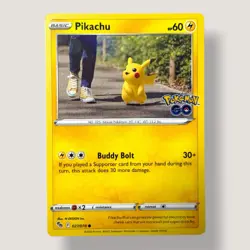 Pokemon TCG - Pikachu 027/078 Uncommon Rare Card Stamped - Pokemon GO (NM) - Image 1