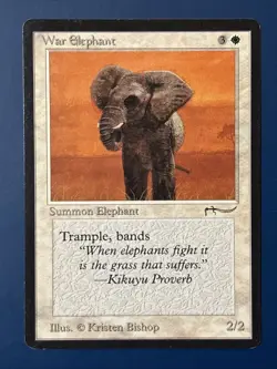 MtG Arabian Nights Edition: War Elephant (Dark Mana Symbol) - Set of 4 Cards - Image 1