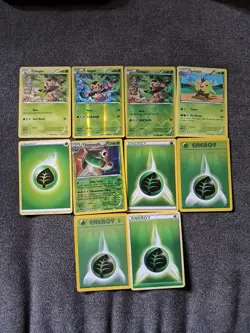 Pokemon TCG Chespin, Quilladin, And Chesnaught 10 Card Lot ( 5 Grass Energies) - Image 1