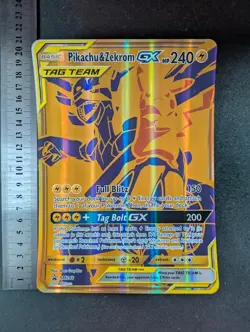 2021 Pokemon PIKACHU & ZEKROM GX #SM248 Black Star Promos Jumbo Card English - Image 3
