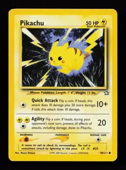 Pikachu 70/111 Non Holo Common Neo Genesis Pokemon Card - Image 1