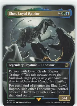 Blue, Loyal Raptor (Borderless) - Universes Beyond: Jurassic World - NM - Image 1