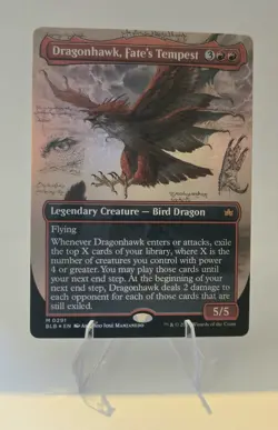 Dragonhawk, Fate's Tempest (Borderless) Bloomburrow Foil - Image 1