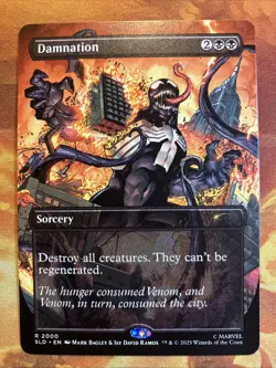 MTG Borderless Damnation SLD: Marvel's Spider-Man: Venom Unleashed (Colors) - Image 1