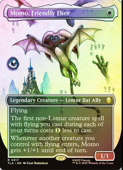 MTG, Momo, Friendly Flier FOIL (Borderless) Avatar: The Last Airbender Foil - Image 1