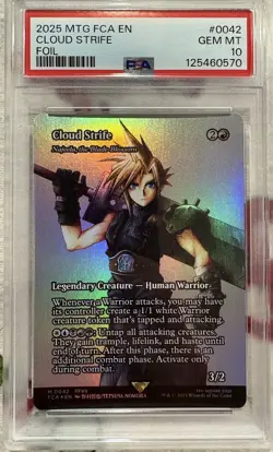 Cloud Strife 2025 MTG Final Fantasy FCA #0042 Foil PSA 10 - Image 1