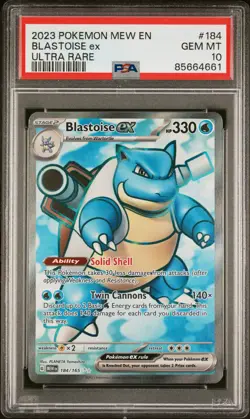 2023 POKEMON MEW EN-151 ULTRA RARE #184 BLASTOISE EX PSA 10 - Image 1