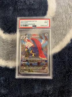 2024 POKEMON SSP EN-SURGING SPARKS ILLUSTRATION RARE #214 BRAVIARY PSA 9 - Image 1