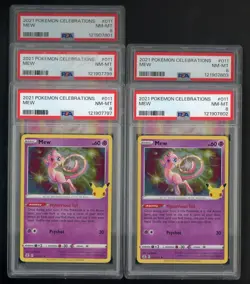 Lot of (5) 2021 Pokemon TCG Celebrations #011 Mew PSA 8 NM-MT - Image 1