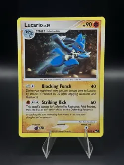 LUCARIO LV.39 2008 POKEMON DIAMOND PEARL POP SERIES 8 RARE HOLO 2/17 MP - Image 1