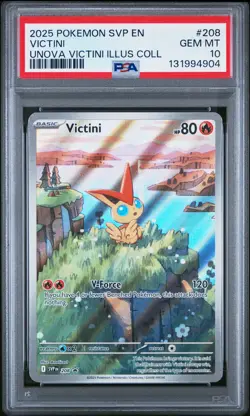 2025 POKEMON SVP EN-SV BLACK STAR PROMO #208 VICTINI PSA 10 - Image 1