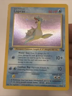 Lapras 10/62 1st Ed Fossil Holo Near Mint NM+ Pokemon 1999 - Image 1