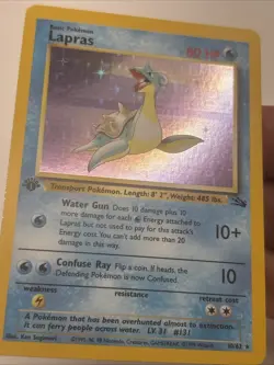 Lapras 10/62 1st Ed Fossil Holo Near Mint NM+ Pokemon 1999 - Image 2