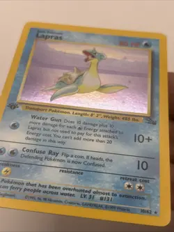 Lapras 10/62 1st Ed Fossil Holo Near Mint NM+ Pokemon 1999 - Image 3