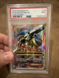 PSA 9 Pokemon M Blastoise EX Full Art 102/108 XY Evolutions #102 Mega MINT 💫💦 - Image 1