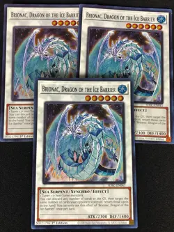 YUGIOH BRIONAC DRAGON OF THE ICE BARRIER SDFC-EN043 1ST SUPER X3 (NM) - Image 1
