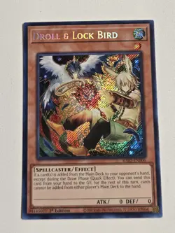 Droll & Lock Bird (Alt Art) RA02-EN006 Secret Rare Yugioh 1st Edition Mint - Image 1