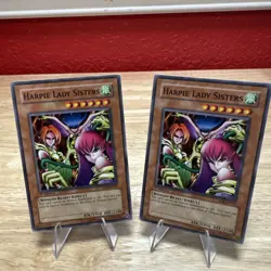 Two Cards Yugioh Harpie Lady Sisters SD8EN007 Rare Unlimited MP 1st Edition 1996 - Image 1