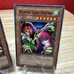 Two Cards Yugioh Harpie Lady Sisters SD8EN007 Rare Unlimited MP 1st Edition 1996 - Image 3