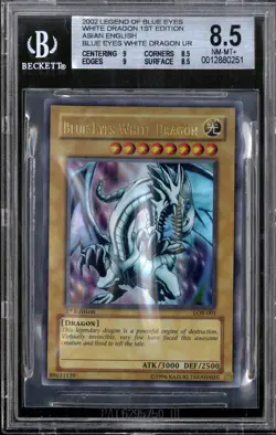 Yu-Gi-Oh 1st Edition Asian English Blue-Eyes White Dragon LOB-001 BGS 8.5 YuGiOh - Image 1