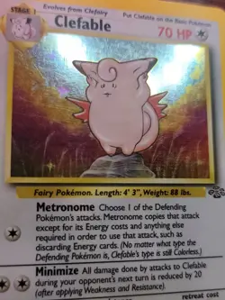 Clefable 1/64 Jungle Set 1999 Holofoil Rare Holo Pokemon Card MP - Image 2