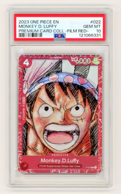 2023 One Piece Premium Card Collection Film Red Monkey D Luffy PSA 10 - Image 1