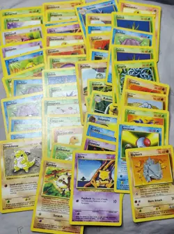 Vintage Pokemon Card Lot ~60+ WOTC Era Commons/Uncommons - Base/Jungle/Fossil - Image 1