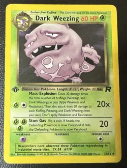 Dark Weezing 31/82 Team Rocket 1st Edition Rare Pokemon Card MP - Image 1