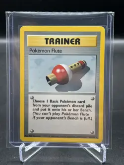 POKEMON FLUTE Trainer Card - 86/102 - Base Set Unlimited Pokemon Card - NM - Image 1