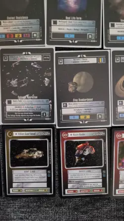 Star Trek CCG 1st Edition Voyager set of 42 cards including Rare U.S.S. Voyager - Image 2