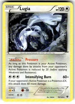 Lugia 78/124 XY Fates Collide Non Holo Rare Pokemon Trading Card Game 2016 NM - Image 1