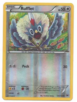 Pokemon Card: Rufflet REVERSE HOLO 129/162 XY Breakthrough Set! NM - Image 1
