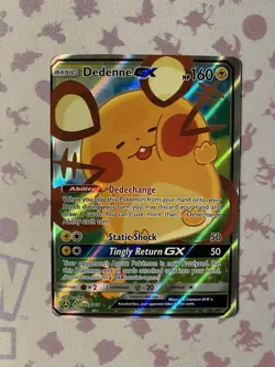 Pokemon TCG Dedenne GX Alternate Art Promo Holo Card 195a/214 - Image 1