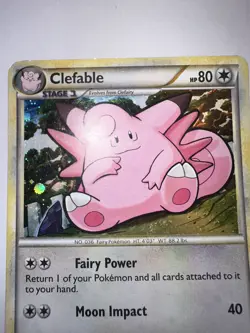 Pokemon Card - Clefable HeartGold SoulSilver 3/123 Holo Rare MP 13Z - Image 3