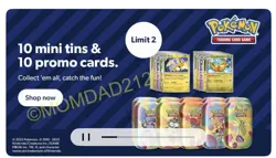 Pokemon 151 10 Mini Tins + 10 Promo Cards Bundle - 151 Sams Club Exclusive TCG - Image 1