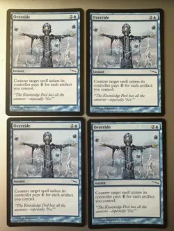 4x Override (NM) Mirrodin Common MRD Magic the Gathering MTG Playset - Image 1