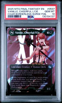 2025 MAGIC THE GATHERING FINAL FANTASY SURGE FOIL VANILLE, CHEERFUL L'CIE PSA 10 - Image 1