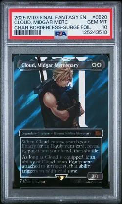 PSA 10 MTG FINAL FANTASY SURGE FOIL #0520 CLOUD, MIDGAR MERCENARY 2025 - Image 1