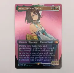 Yuna, Hope of Spira FOIL BORDERLESS MTG Mythic Rare Magic Final Fantasy 10 FFX - Image 1